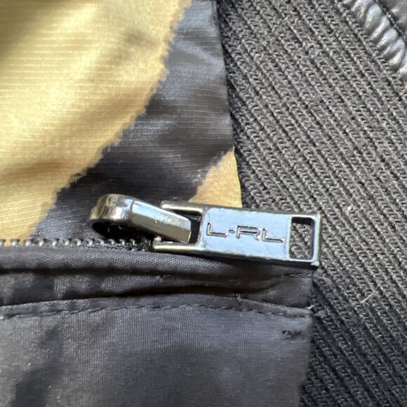 LRL Ralph Lauren Vest Small Animal Print Reversible Shell Knit Sides Zip Pockets - Picture 9 of 11